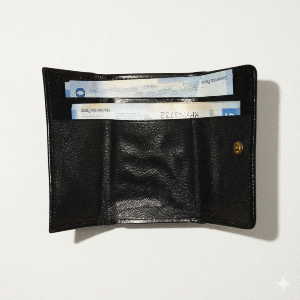 Cartera de mujer de piel genuina con tejido indígena