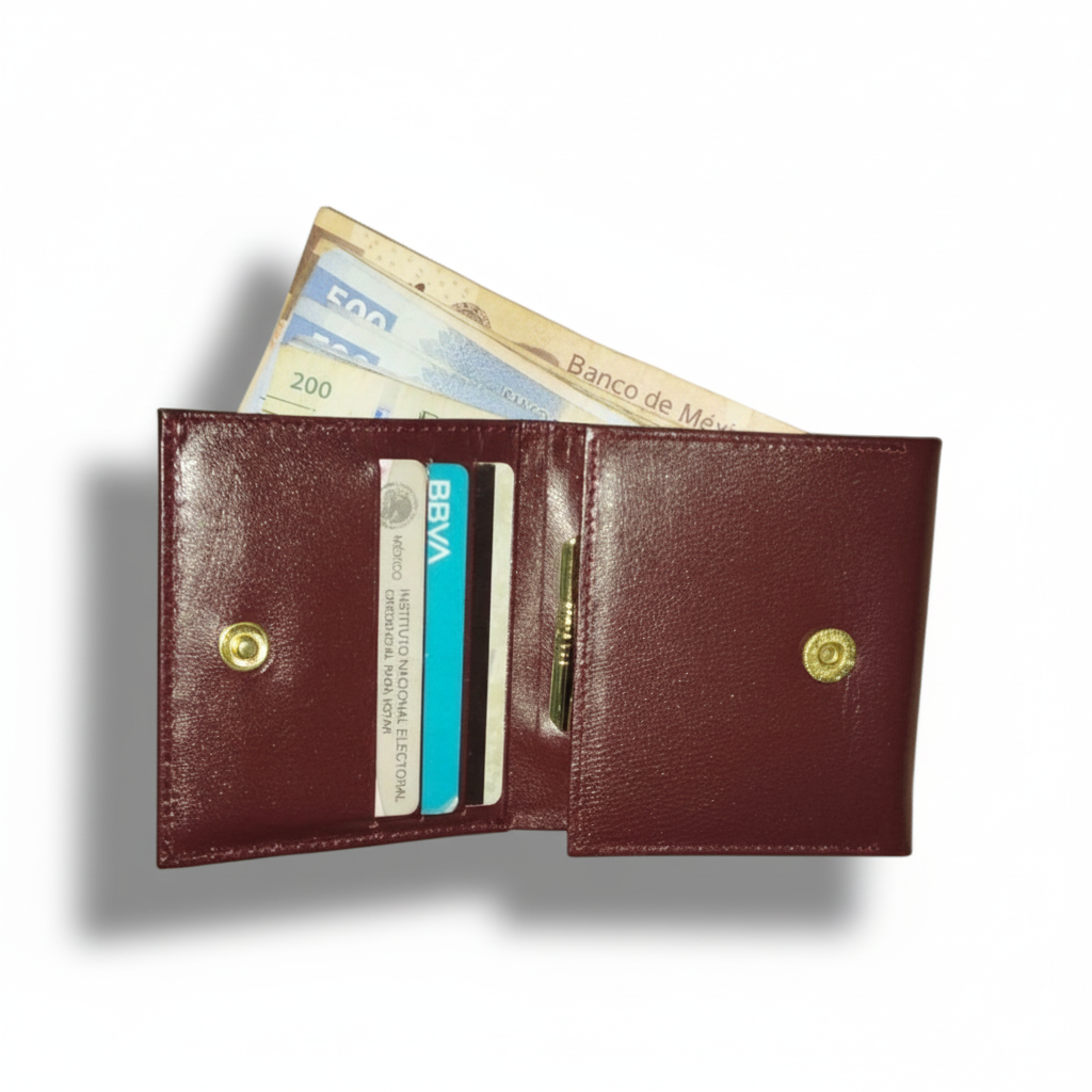 Cartera con monedero oculto para dama